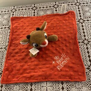 Rudolph Reindeer Lovey Security Blanket Baby Blankie Soothing 11 Inch Brand New